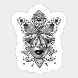 Creative Mandala Butterfly Woman Face 1 Sticker